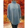 PONCHO PULL COL  EN LAINE POLAIRE 100 % FABRIQUEE EN FRANCE