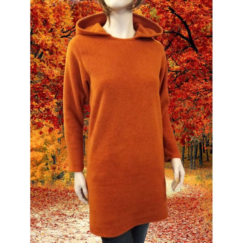 PULL LONG CAPUCHE LAINE POLAIRE 100 %  FABRIQUEES EN FRANCE